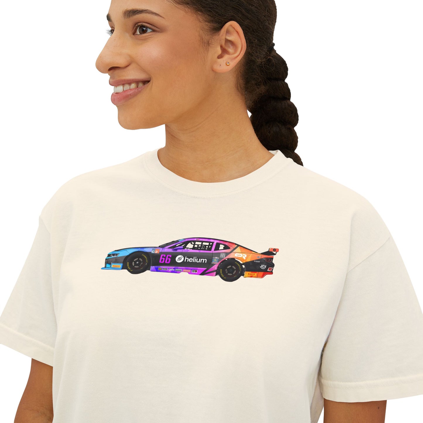 Women’s Boxy Tee - TA2 Camaro Side Profile